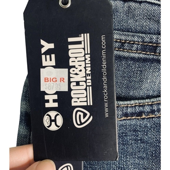 Hooey x Rock & Roll Denim Double Barrel Stackable Boot Leg Mens 30x32 NWT $88 - Picture 6 of 14